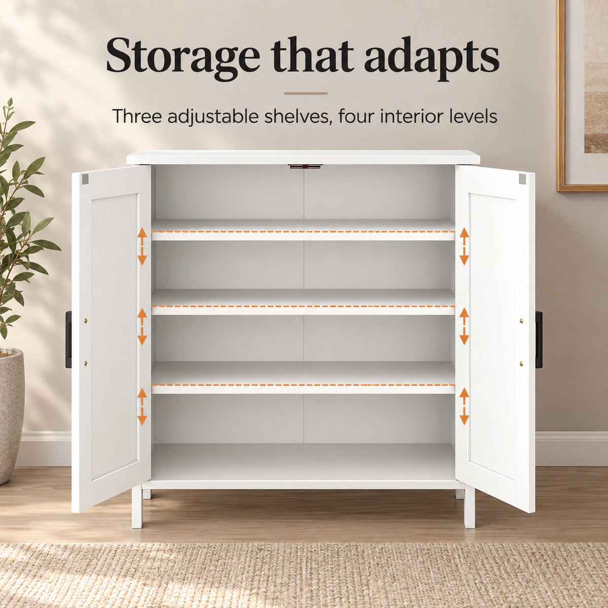 StylishGarments Barn-Door Shoe Cabinet in White