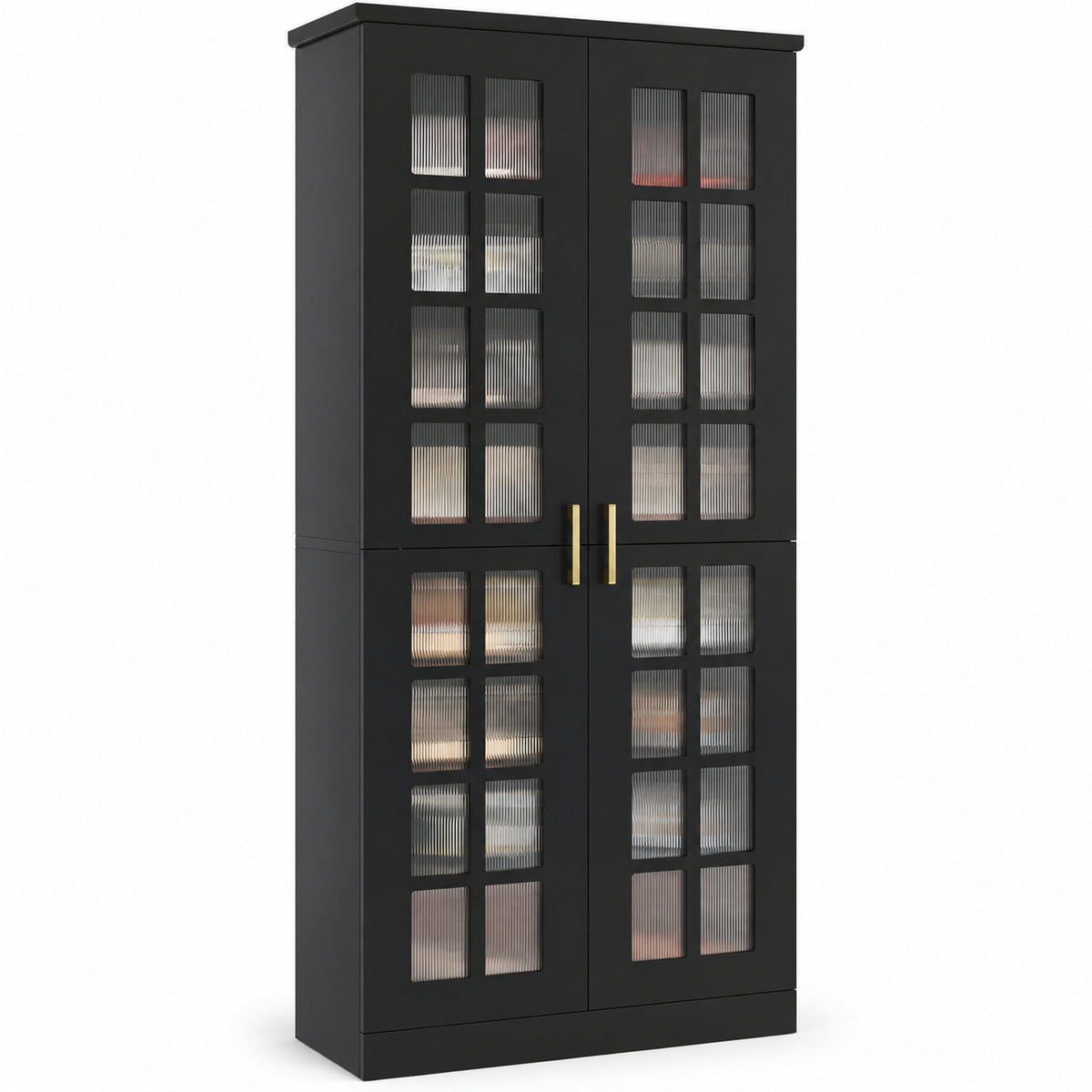 StylishGarments Tall Acrylic-Door Shoe Cabinet in Black