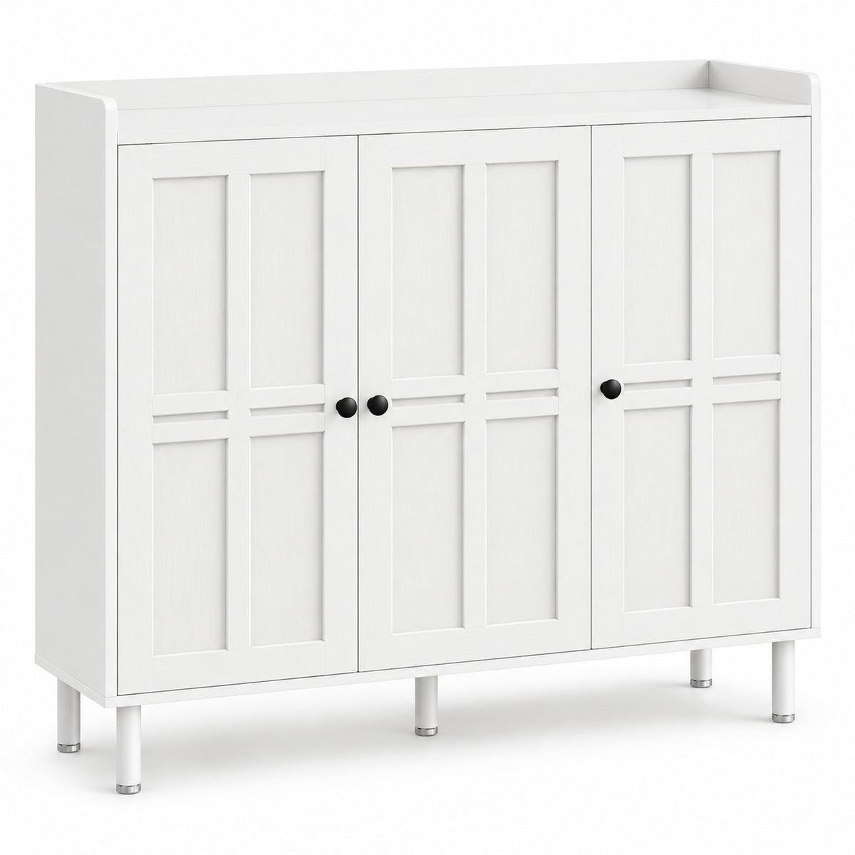 StylishGarments Three-Door Shoe Cabinet in White