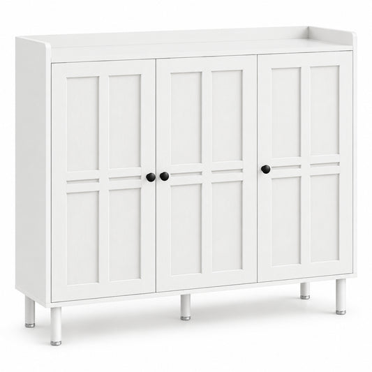 StylishGarments Three-Door Shoe Cabinet in White