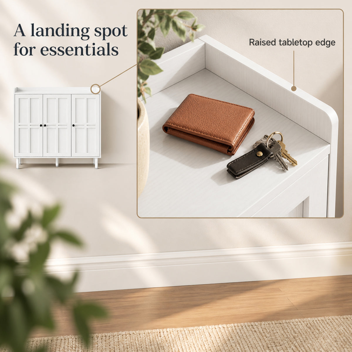 StylishGarments Three-Door Shoe Cabinet in White