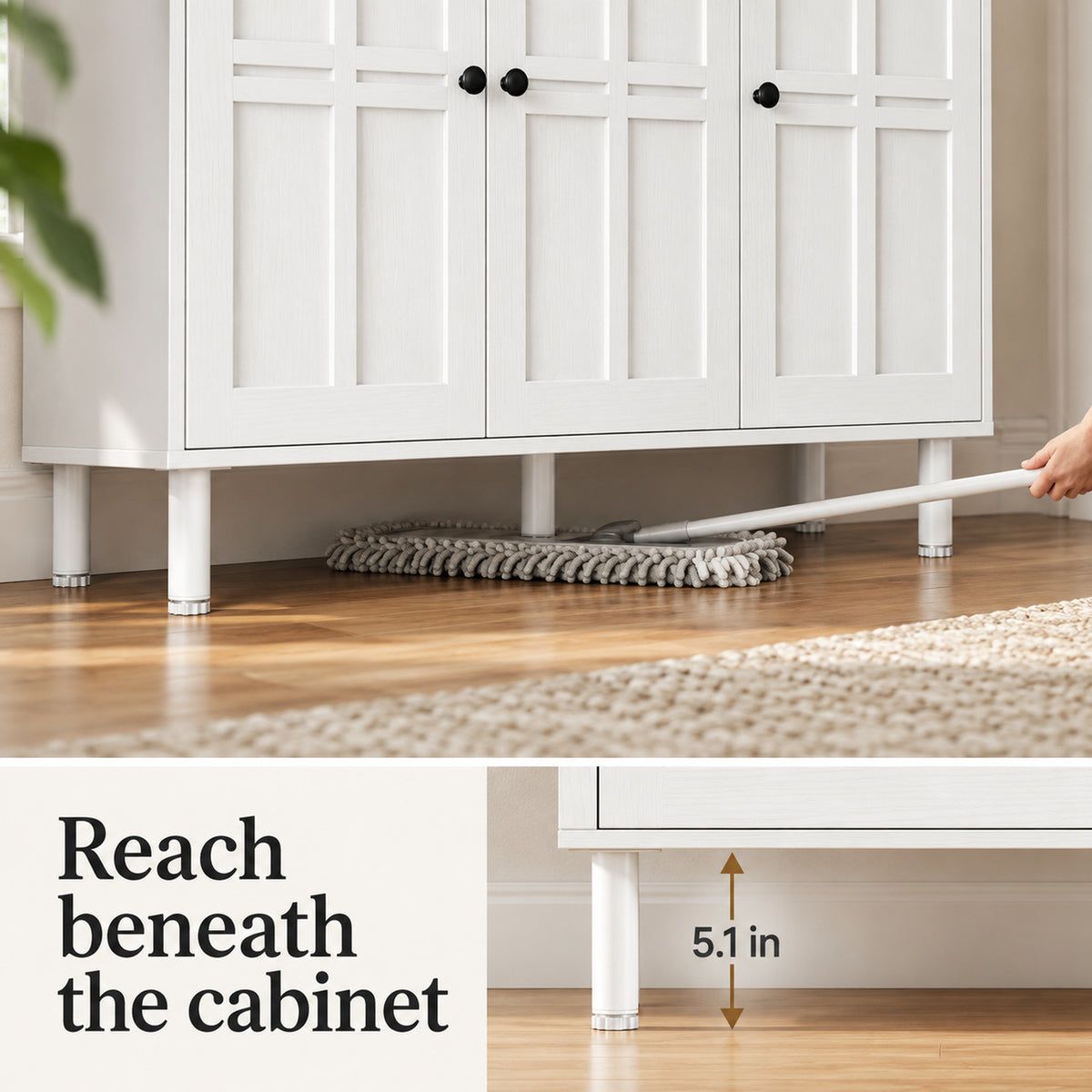 StylishGarments Three-Door Shoe Cabinet in White