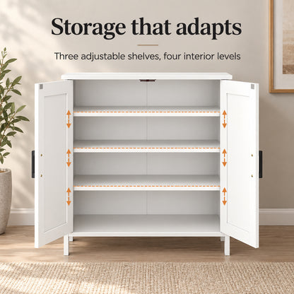 StylishGarments Barn-Door Shoe Cabinet in White