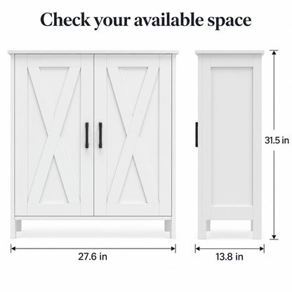 StylishGarments Barn-Door Shoe Cabinet in White