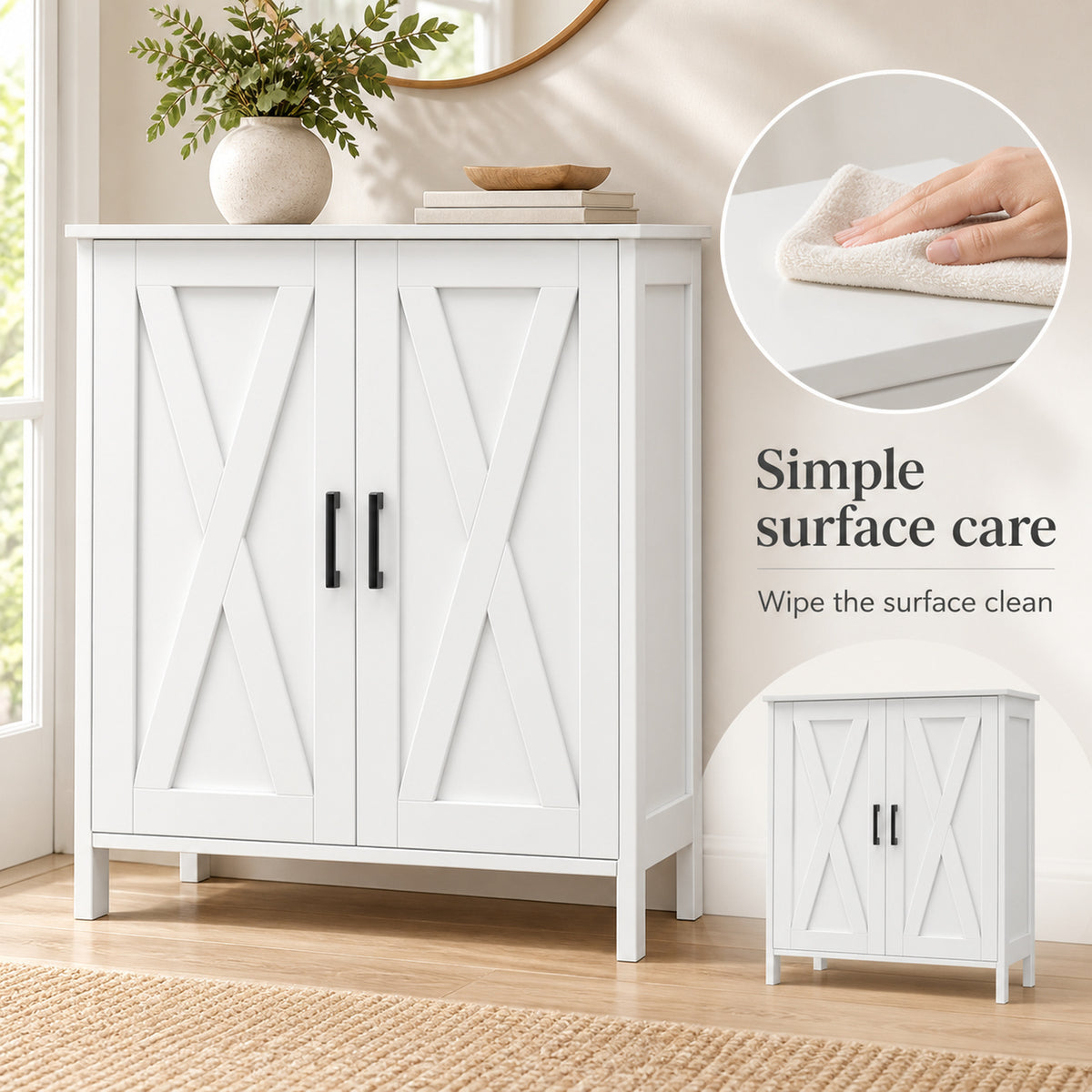 StylishGarments Barn-Door Shoe Cabinet in White